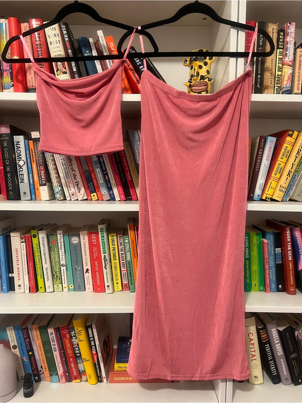 Dusty Rose Slip maxi skirt and bandeau Top Set